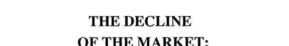 Couverture : Decline of the Market