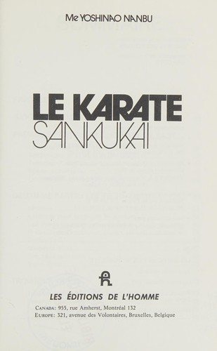 Couverture : Le karaté sankukai