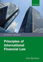 Couverture : Principles of international financial law