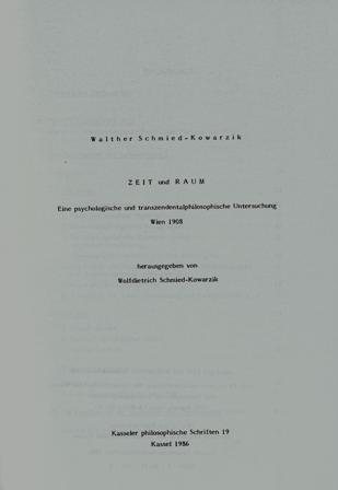 Couverture : Zeit und Raum