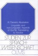 Couverture : Linguistic and non-linguistic aspects of Qurʼān translating to Yoruba