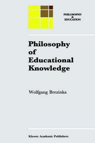 Couverture : Philosophy of educational knowledge