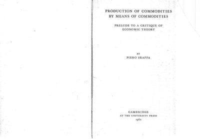 Couverture : Production of commodities by means of commodities