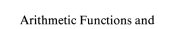 Couverture : Arithmetic functions and integer products