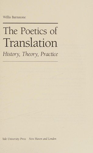 Couverture : The poetics of translation
