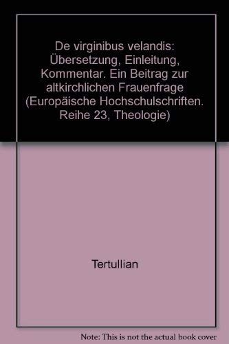 Couverture : Tertullian, De virginibus velandis