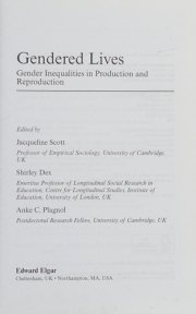 Couverture : Gendered Lives