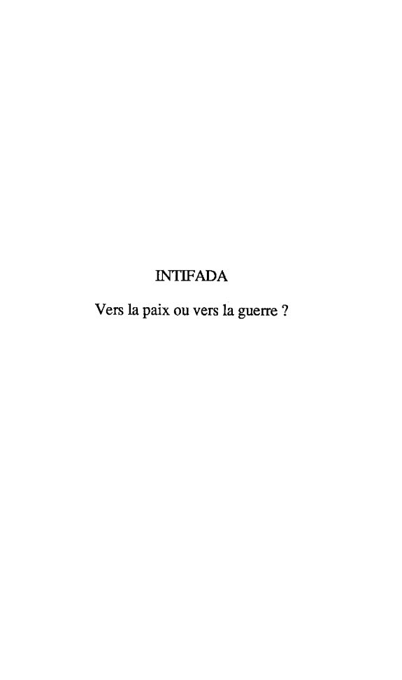 Couverture : Intifada