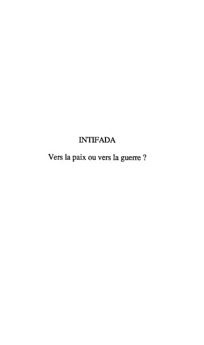 Couverture : Intifada