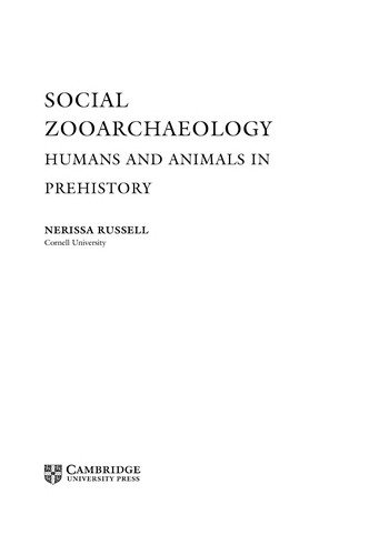 Couverture : Social Zooarchaeology