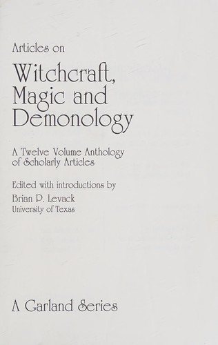 Couverture : Anthropological studies of witchcraft, magic, and religion