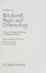 Couverture : Anthropological studies of witchcraft, magic, and religion