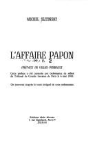 Couverture : L' affaire Papon