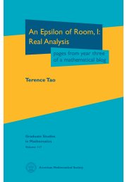 Couverture : An epsilon of room, I :  real analysis : pages from year three of a mathematical blog