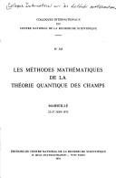 Couverture : Les méthodes mathématiques de la théorie quantique des champs, Marseille, 23-27 juin 1975