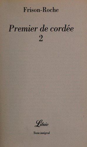 Couverture : Premier de cordée