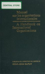 Couverture : Manuel sur les organisations internationales =