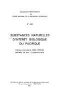 Couverture : Substances naturelles d'intérêt biologique du Pacifique