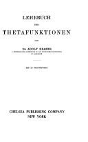 Couverture : Lehrbuch der Thetafunktionen.