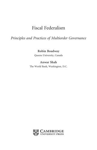 Couverture : Fiscal federalism