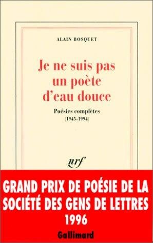 Couverture : Je ne suis pas un poète d'eau douce