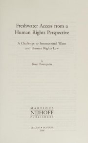 Couverture : Freshwater access from a human rights perspective