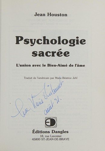 Couverture : Psychologie sacrée