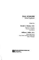 Couverture : Paul Schilder, mind explorer