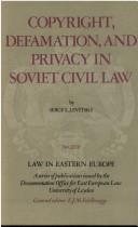 Couverture : Copyright, defamation, and privacy in Soviet civil law