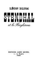 Couverture : Stendhal et le beylisme