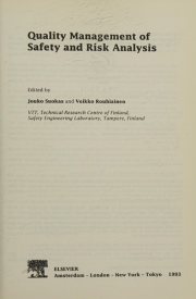 Couverture : Quality management of safety and risk analysis