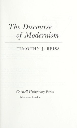 Couverture : The Discourse of modernism