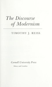 Couverture : The Discourse of modernism