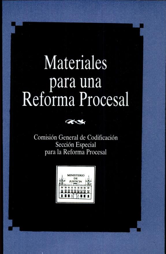 Couverture : Materiales para una reforma procesal
