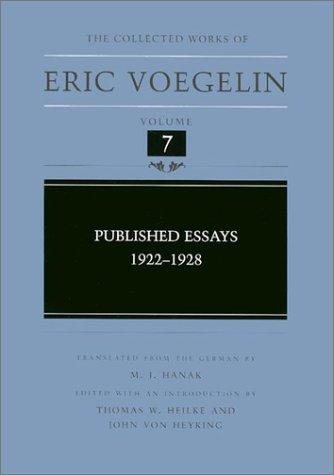 Couverture : The collected works of Eric Voegelin