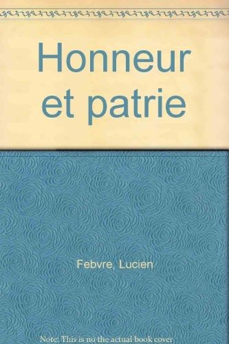 Couverture : Honneur et patrie