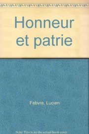 Couverture : Honneur et patrie