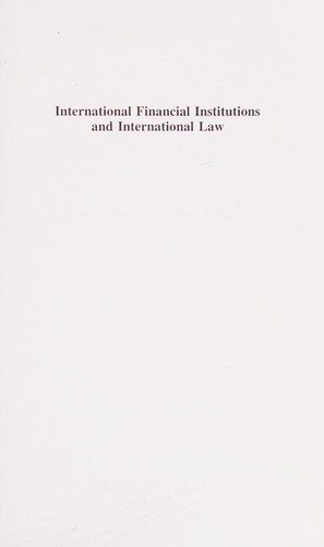 Couverture : International financial institutions and international law