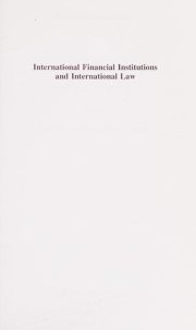 Couverture : International financial institutions and international law