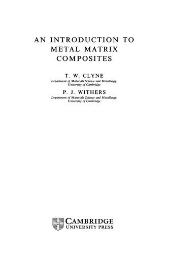 Couverture : An introduction to metal matrix composites