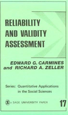 Couverture : Reliability and validity assessment