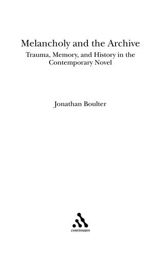 Couverture : Melancholy and the archive