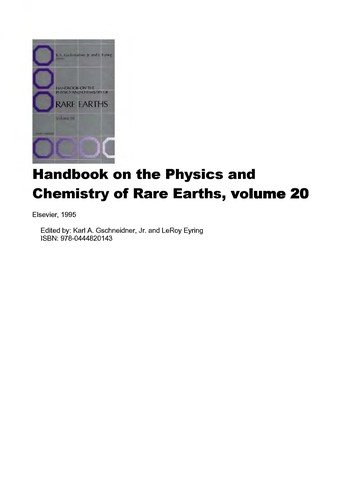 Couverture : Handbook on the physics and chemistry of rare earths