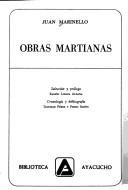 Couverture : Obras martianas
