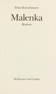 Couverture : Malenka.