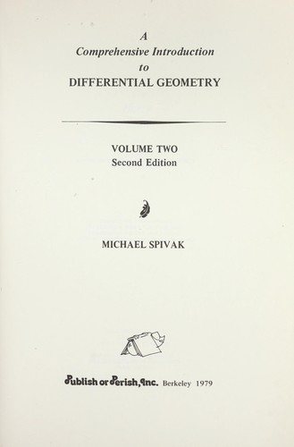 Couverture : A Comprehensive Introduction to Differential Geometry