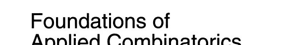 Couverture : Foundations of applied combinatorics