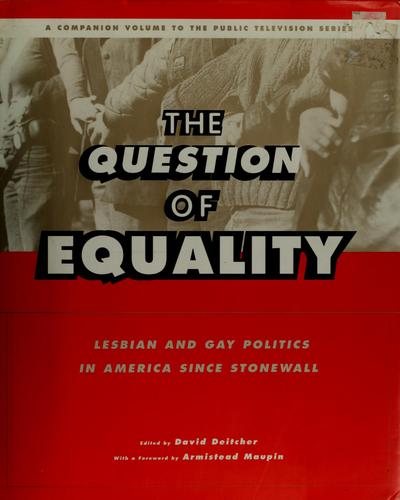 Couverture : QUESTION OF EQUALITY