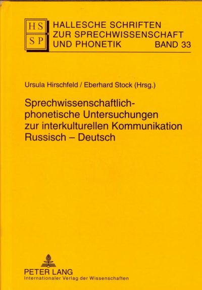Couverture : Sprechwissenschaftlich-phonetische Untersuchungen zur interkulturellen Kommunikation Russisch-Deutsch