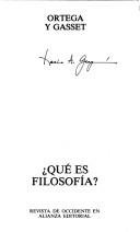 Couverture : ¿Qué es filosofía?
